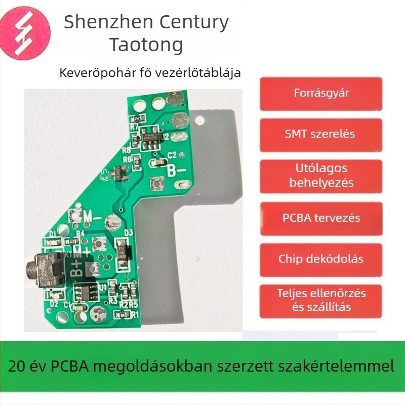 Elektronikus keverő PCB gyümölcslé pohárhoz és hordozható shakerhez – vezérlőpanel megoldás