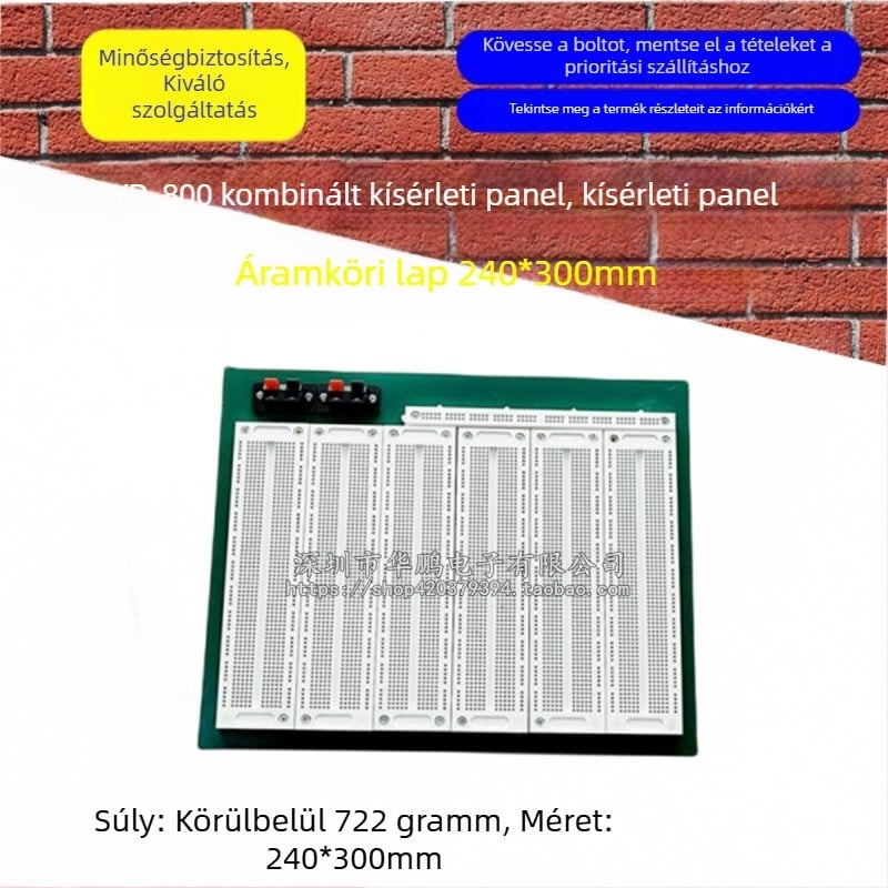 Syd-800 Kombinált kísérleti tábla, Áramkörös tábla, 240×300 mm, Nagy breadboard, Eredeti új