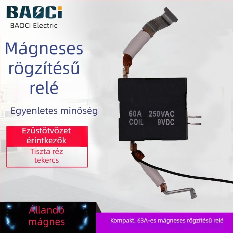 60A–80A mágneses zárórelé intelligens vezérlőkapcsolóhoz, nagy teljesítmény, nagy áramerősség, alacsony energiafogyasztás