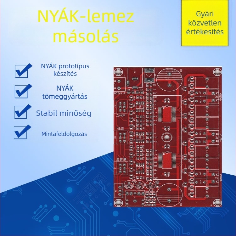 4 rétegű FR-4 PCB aranyozott bevonattal, teljesen tesztelt, minták elérhetők