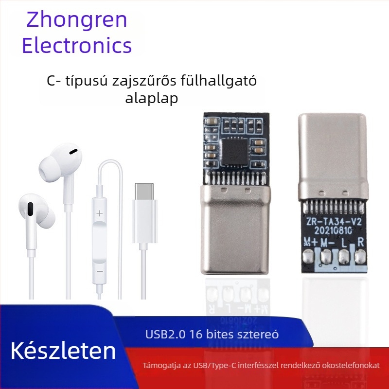 OEM Type-C audió panel vezetékes fülhallgatókhoz digitális dekódolással és zajcsökkentéssel