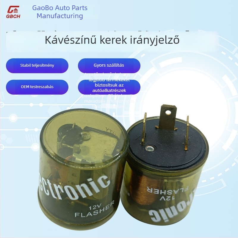 F020 Átlátszó autó-digitális villogó, 3-pontos, 12V20A, kerek formájú teherautókhoz
