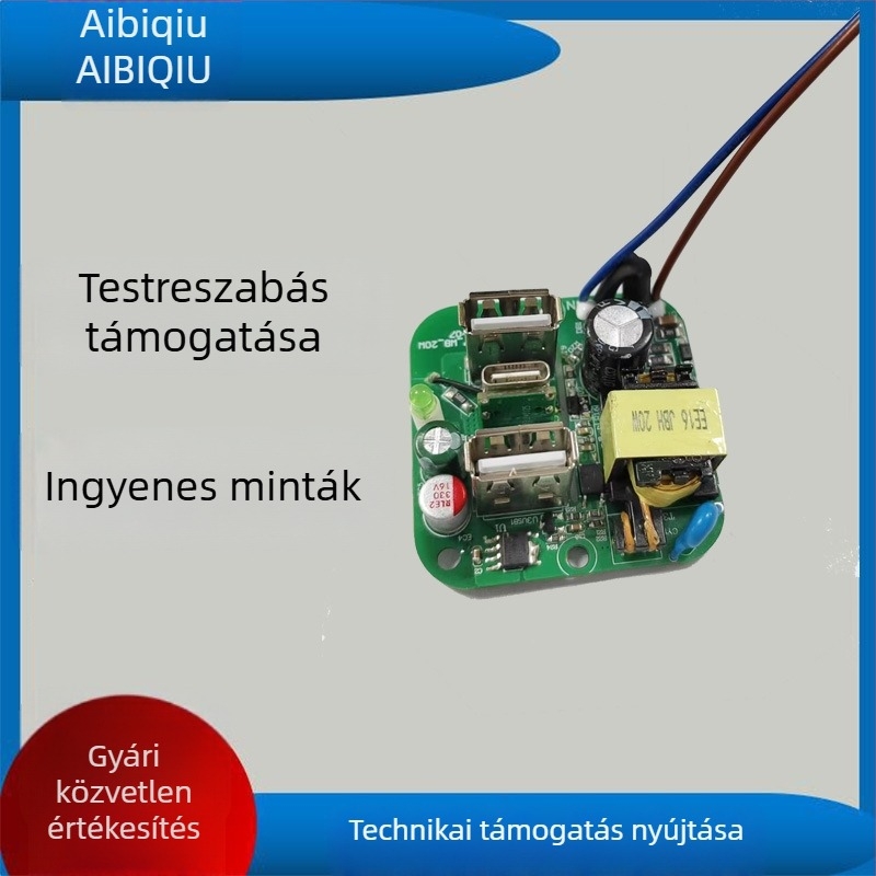 Aibiqiu Személyre szabott GaN Gyors töltés PCB 2A+1C Többportos PCBA Nyers