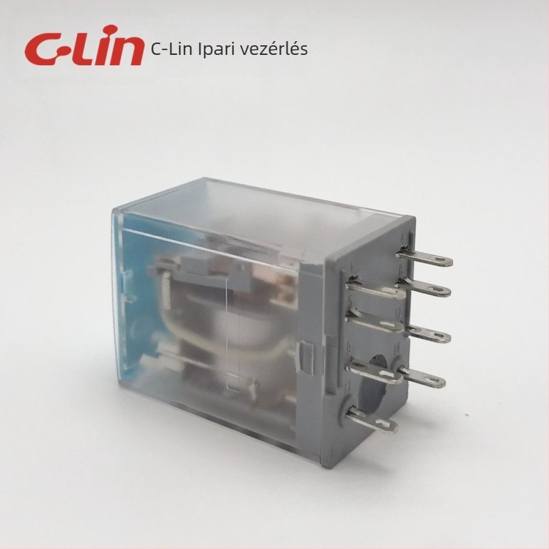 XinLing HHC68BVL-2Z (HH52P, MY2) elektromágneses relé, 6,5 A, 8 tűs, LED-es jelzővel