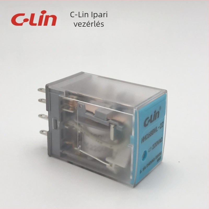 XinLing HHC68BVL-2Z (HH52P, MY2) elektromágneses relé, 6,5 A, 8 tűs, LED-es jelzővel