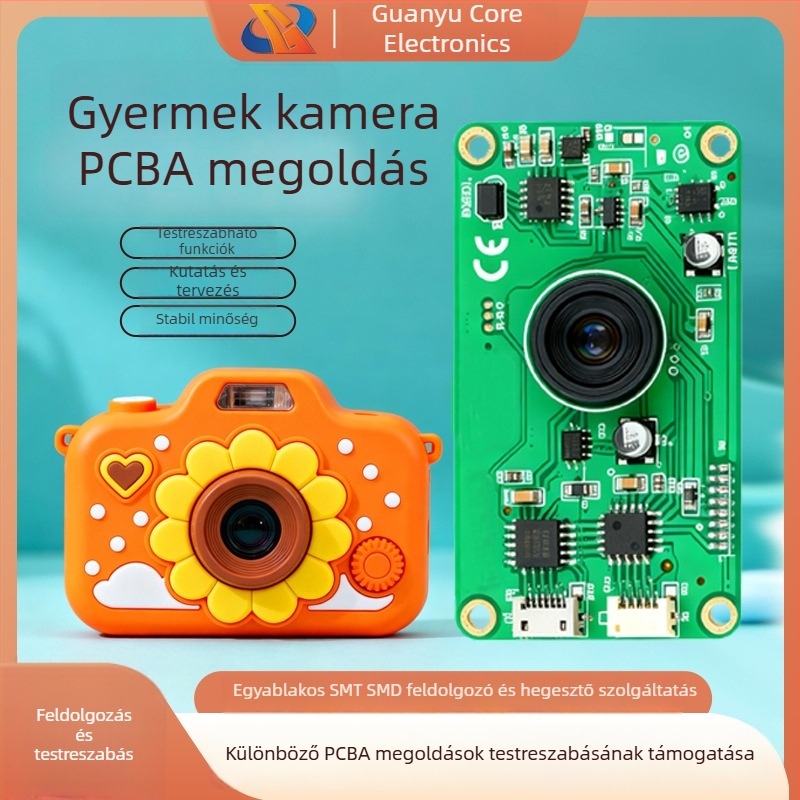 Gyerekeknek szánt játékkamera PCBA-vezérlőpanellel és HD digitális alaplappal – oktató rejtvényjáték OEM testreszabással