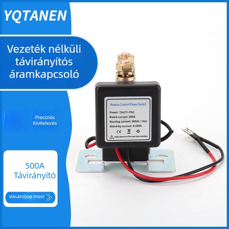 Nagy áramerősségű akkumulátor-kapcsoló 12V/24V, 500A, univerzális távirányítós akkumulátor-kikapcsoló, lopás elleni védelem