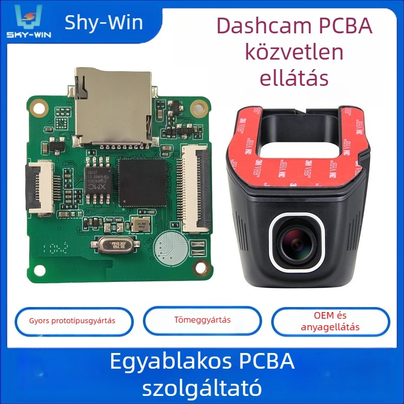 Járműre szerelt, kettős tárhelyű dashcam alaplap, PCBA PCB, SMT összeszerelés és felgyorsított prototípus-készítés