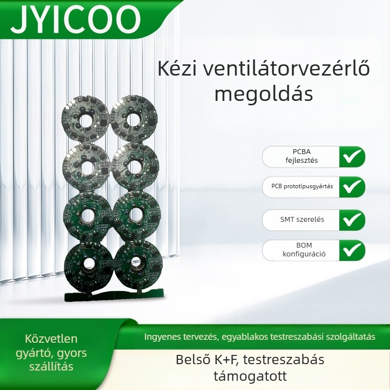 Kézben tartható hűtőventilátor PCBA-áramkör fejlesztése, kis ventilátor vezérlőpanel 130 000 rpm
