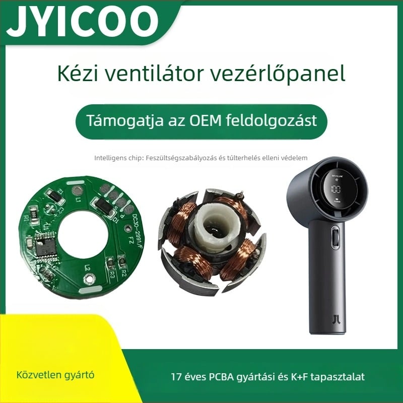 Kézben tartható hűtőventilátor PCBA-áramkör fejlesztése, kis ventilátor vezérlőpanel 130 000 rpm
