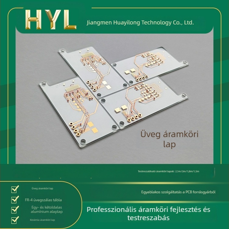 Átlátszó PCB prototípushoz - hosszú, többszintű nyomtatott áramkör lemez FR-4 / alumínium alátét