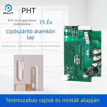 Cipőszárító áramkörlap ventillátorral és digitális kijelzővel, többfunkciós vezérlőpanel – tervezés rajz alapján