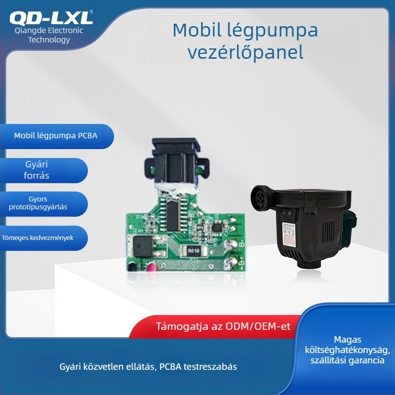 Mobil légpumpa vezérlőpanel PCBA tervezés és fejlesztés, PCB gyártás és panel másolás