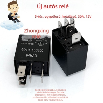 JD1926A autórelé, DC12V, 30/20A, 5-tűs, egy NO és egy NC