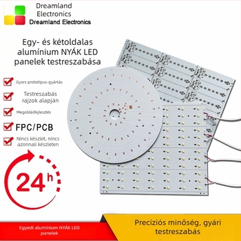 Autóipari alumínium alapú LED-szalag, magas hőmérséklet-állóságú FR-4 üvegszál PCB prototípus készítéséhez (kis tétel)
