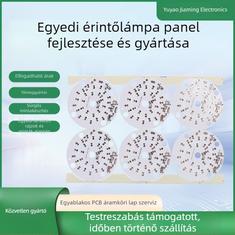 Érintéses világító PCB tábla – prototípusgyártás és sorozatgyártás, PCB gyártás és forrasztás
