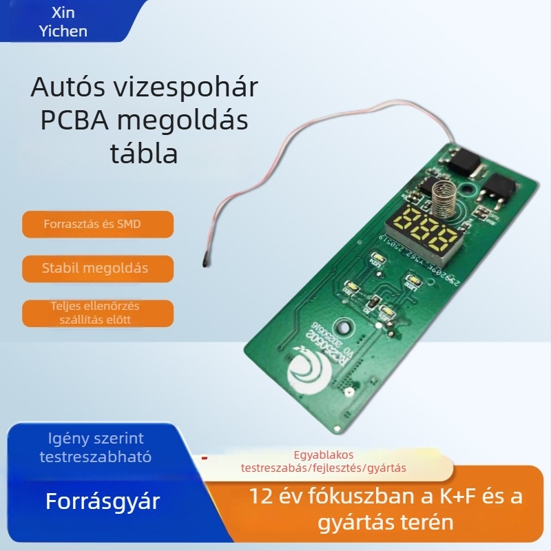 Autóba illeszthető termosz pohár PCB – PCBA tervezés és beépített szerelés