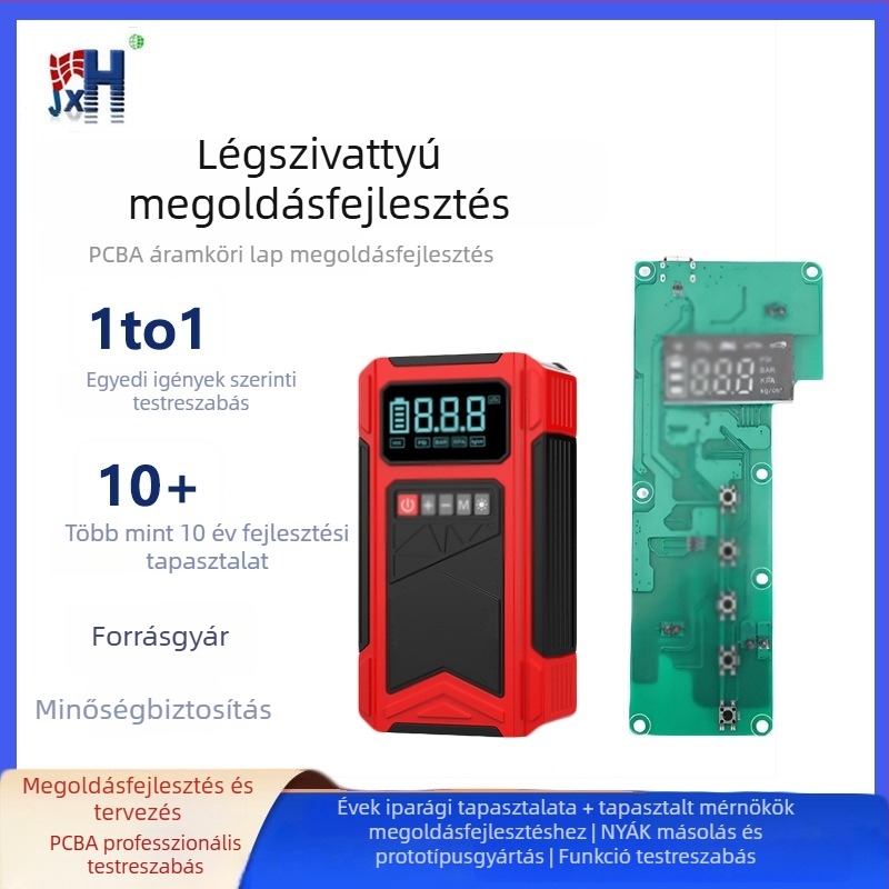 Digitális kijelzős levegőpumpa: IC megoldás fejlesztése, PCBA vezérlőpanel tervezése és fordított mérnöki tevékenység