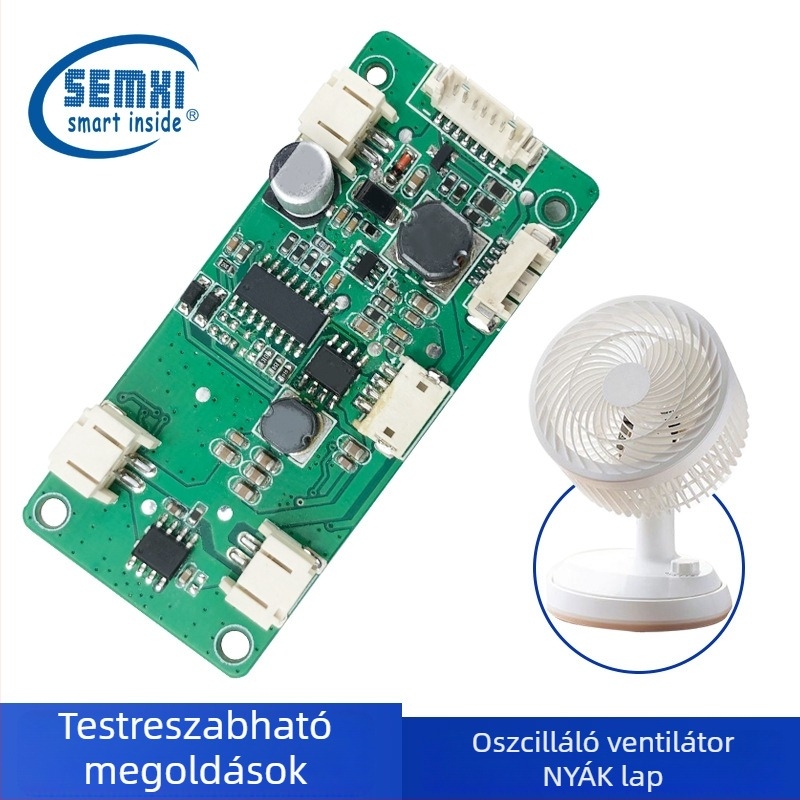 Kézi oszcilláló ventilátor PCBA-vezérlőpanel asztali mini ventilátorhoz, gyors csíptetős megoldás