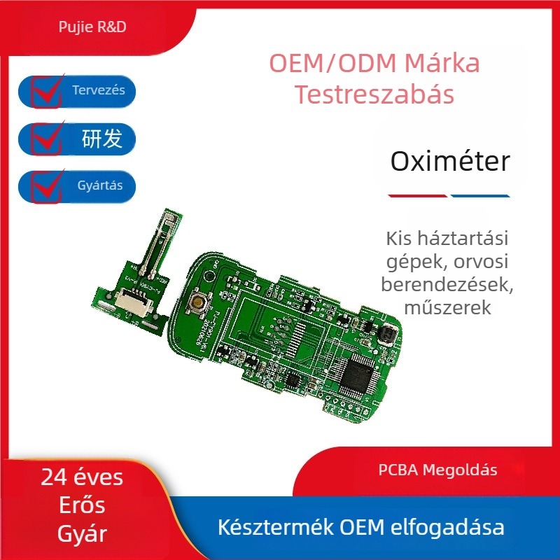 Pulzoximéter – elektronikus áramkör vezérlőpanel korpussal - PCBA megrendelések, fejlesztés és gyártás
