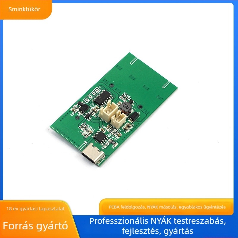 Személyre szabott kozmetikai tükör vezérlőpanel intelligens fényerő-szabályozással, PCB/PCBA és plug-in feldolgozás