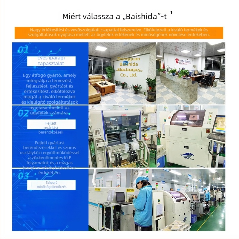 Személyre szabott kozmetikai tükör vezérlőpanel intelligens fényerő-szabályozással, PCB/PCBA és plug-in feldolgozás
