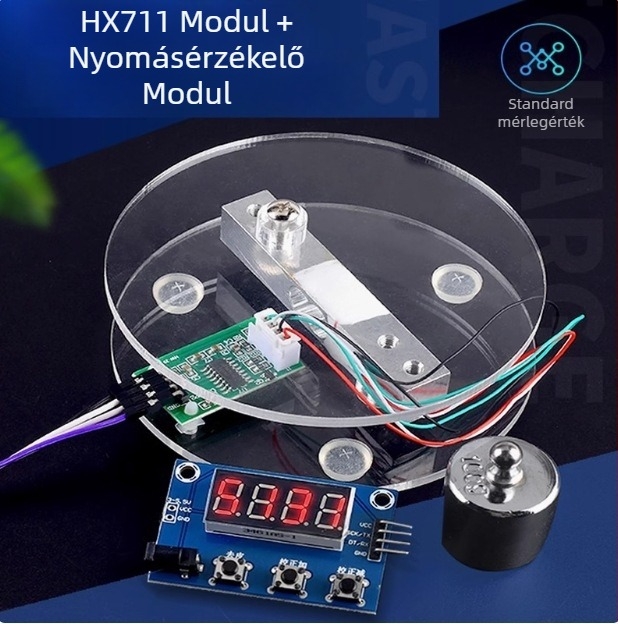 HX711 terhelésmérő cella modul – akril elektronikus mérleg