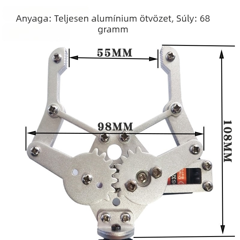 6 DOF mechanikus kar servo fogóval – DIY mikrokontrolleres készlet