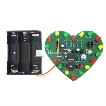 Fényvezérelt zenei szív alakú LED készlet, 18 LED-del, DIY elektronika TJ-56-269