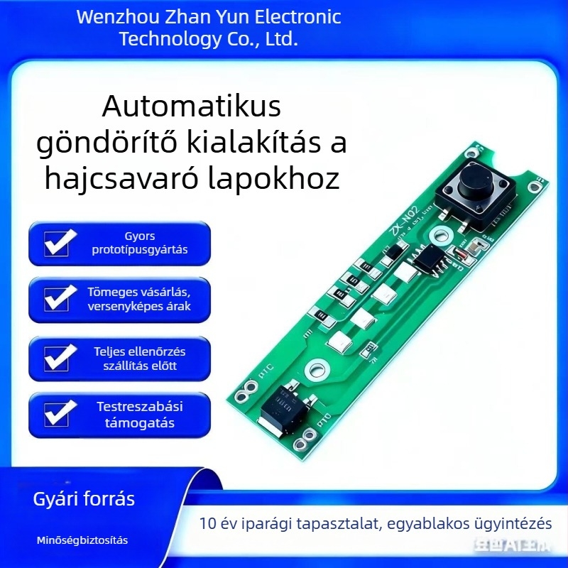 Akkumulátoros hajvasaló PCBA-fejlesztés és vezérlőpanel EU/US szabványokhoz