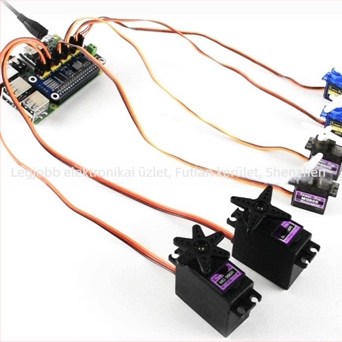 16-csatornás servo meghajtó tábla Raspberry Pi 4B/3B+/Zero W-hoz, PWM meghajtó modul I2C interfésszel