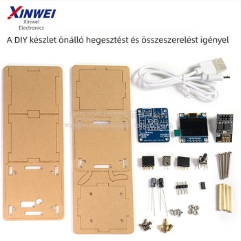 ESP8266 Mini Időjárás-előrejelző Óra Készlet, Hőmérséklet és Páratartalom, Wi‑Fi Hálózatra Csatlakoztatott Elektronikus Digitális Óra, DIY Forrasztás