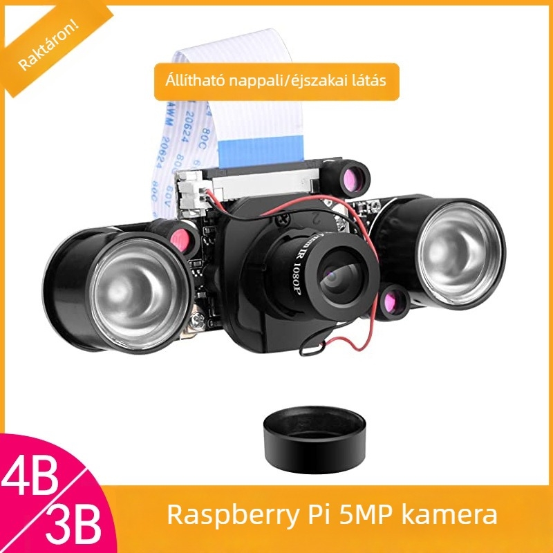 Raspberry Pi 4B/3B+ kamera nappali–éjszakai mód, 5 MP, állítható fókusz