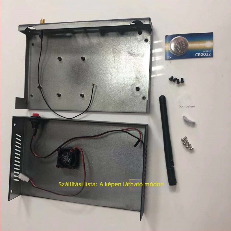 Raspberry Pi CM4-hez CM4IO fém tokozás, matt fekete felület, ventilátor és bekapcsoló gomb