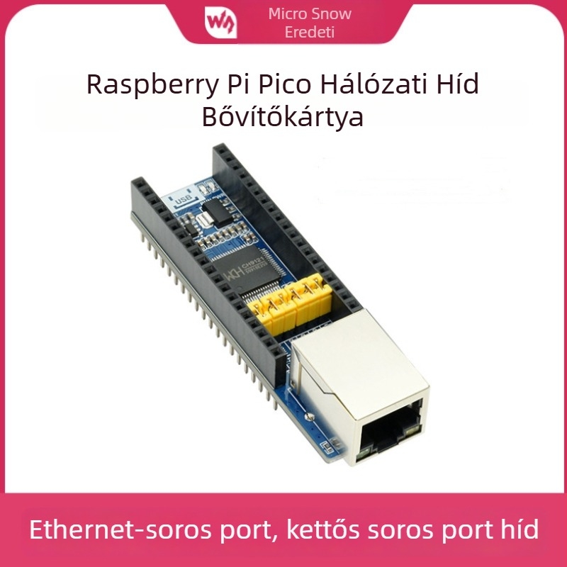 Weixue Raspberry Pi Pico CH9121 hálózati átlátszó bővítőlap 10/100 Mbps Ethernet és beépített interfész csapok