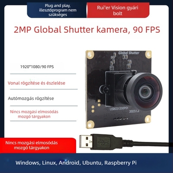 2.0 MP USB kamera modul, 1080p, 90fps, manuális fókusz, USB 2.0, driverek nélkül, asztali számítógépekhez, laptopokhoz, videokonferenciákhoz és biztonsági kamerákhoz