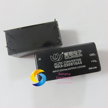 ULNION WA3-220S15A3 AC-DC tápegység modul, 3W, bemenet 220V, kimenet 15V