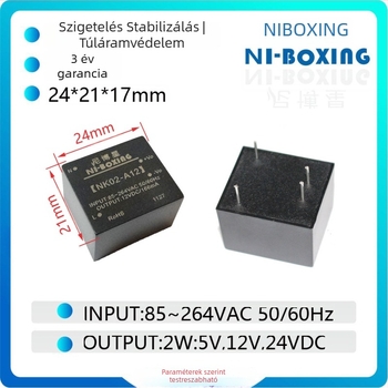 Kompakt AC-DC kapcsolóüzemű modul, 2W, 12V kimenet, bemenet 85-264VAC / 100-375VDC, NY-BOXING Nibo Star