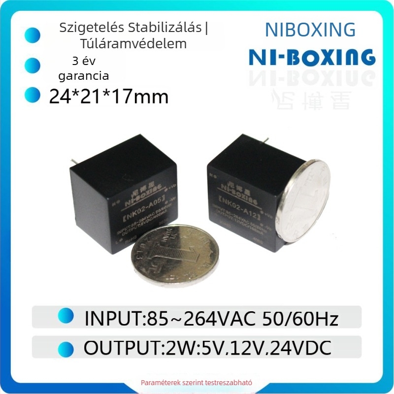 Kompakt AC-DC kapcsolóüzemű modul, 2W, 12V kimenet, bemenet 85-264VAC / 100-375VDC, NY-BOXING Nibo Star