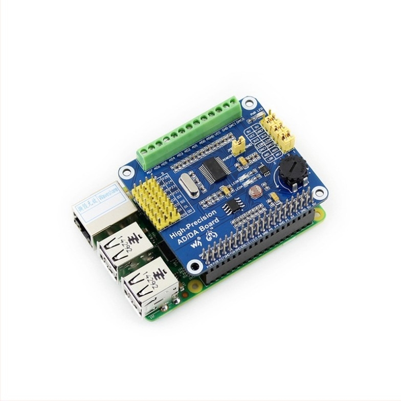 Raspberry Pi 4. generációs 3B+ bővítőlemez, magas precíziós AD/DA fejlesztőpanel