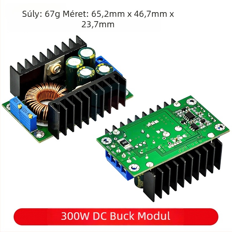 DC-DC buck-boost konverter, 9A, 300W, bemenet 5-40V, kimenet 1.2-35V, tápmodul