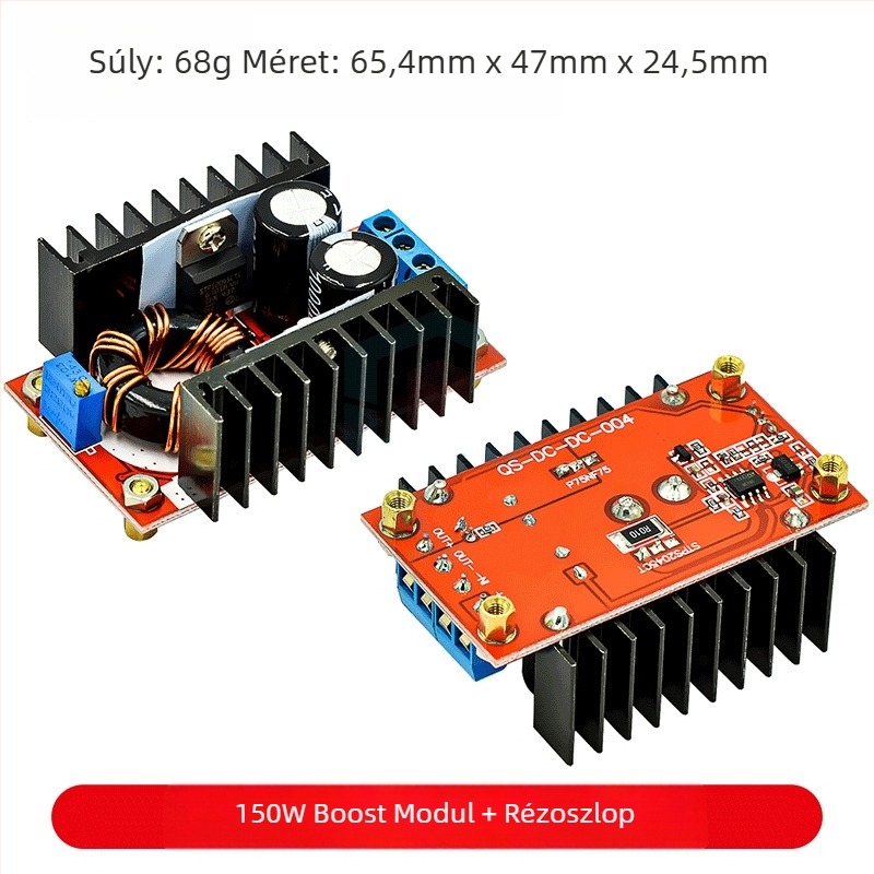 DC-DC buck-boost konverter, 9A, 300W, bemenet 5-40V, kimenet 1.2-35V, tápmodul