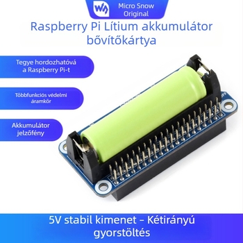 Light Snow Raspberry Pi 4B/3B+ bővítőlap Li-ion akkumulátorral, 5V hordozható áramforrás