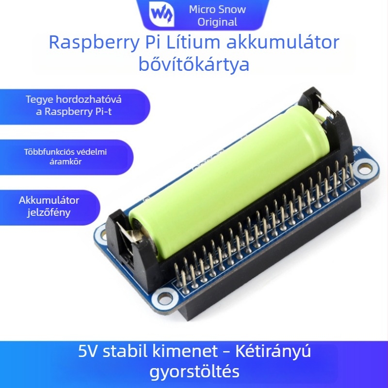 Light Snow Raspberry Pi 4B/3B+ bővítőlap Li-ion akkumulátorral, 5V hordozható áramforrás