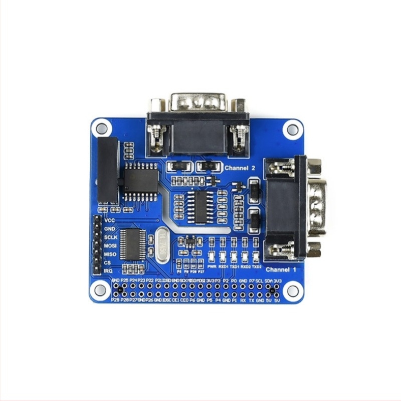 Weixue SP3232+SC16IS752 SPI-vezérlésű RS-232 bővítő tábla Raspberry Pihez, kétcsatornás izoláció