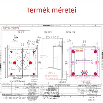 IMX415 Ipari kamera modul USB 3.0, 8 MP, 4K élő videókonferencia