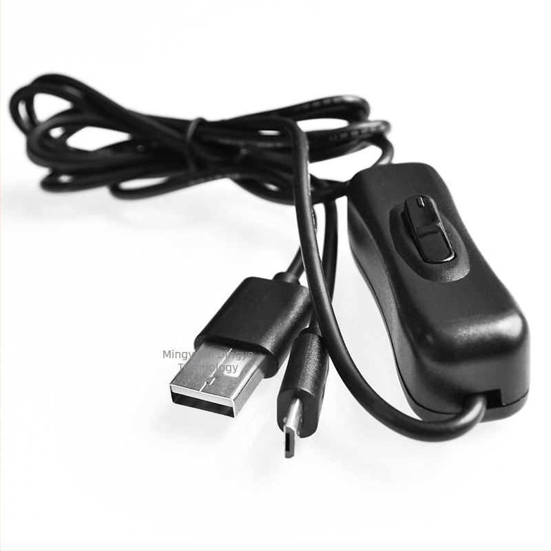 Raspberry Pi USB kapcsolóval ellátott tápkábel, USB-től micro-USB-ig, 1 méter hosszú