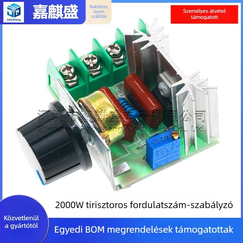 2000W-os szilícium-vezérelt nagy teljesítményű elektronikus szabályozó fényerő-szabályozással, a sebesség és a hőmérséklet szabályozásával — megbízható verzió