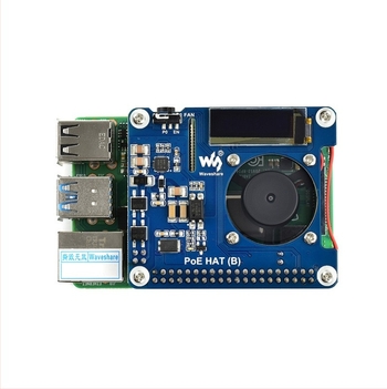 Weixue Raspberry Pi 4B/3B+ Ethernet PoE bővítőlap, valós idejű hőmérséklet-kijelzővel és izolált PoE modul hűtéssel
