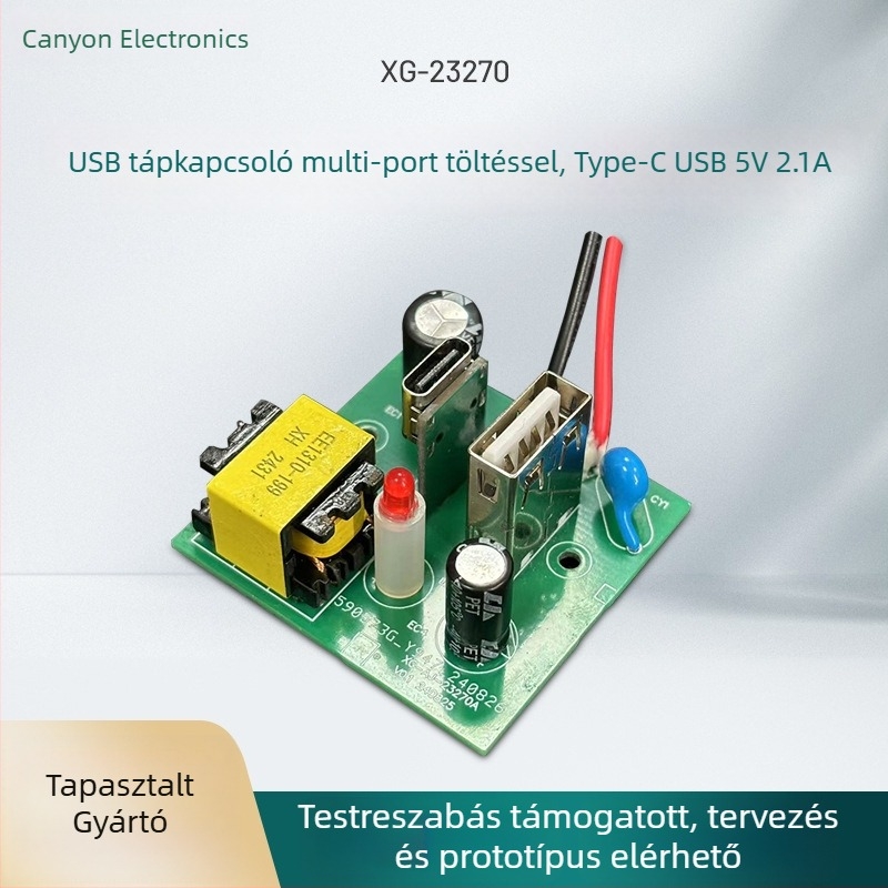 USB Type-C töltőmodul elosztóhoz, 5V 2.1A, PCBA